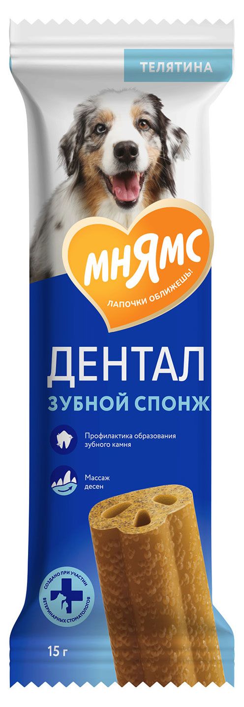 Лакомство для собак Мнямс Dental Зубные спонжи, 15 г