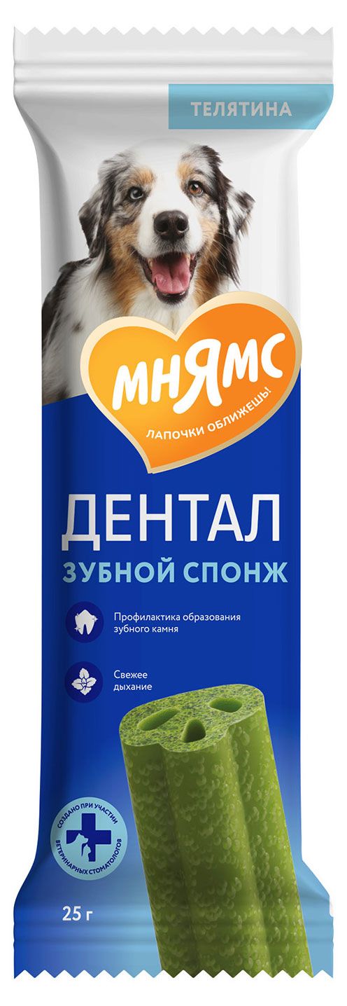 Лакомство для собак Мнямс Dental Зубные спонжи с эвкалиптом, 25 г