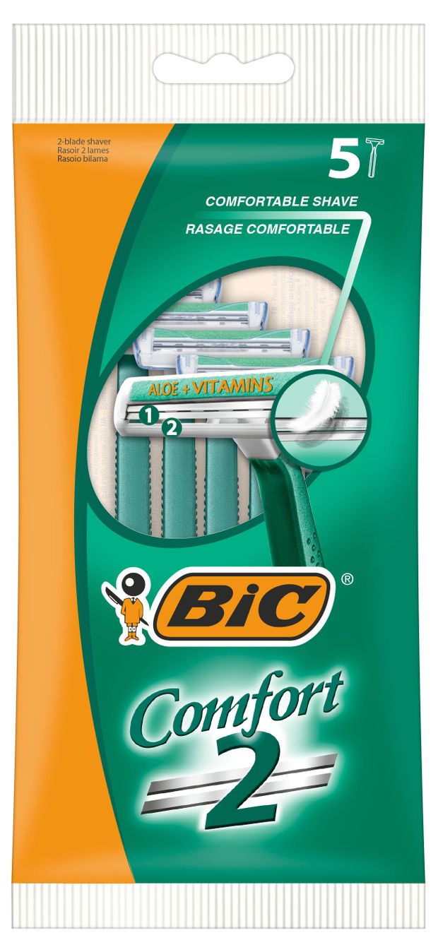 Бритва мужская одноразовая BIC 2 Комфорт Франция, 5 шт