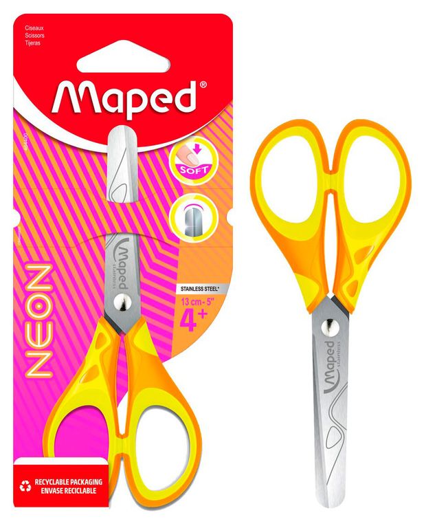 Ножницы Maped Neon Pulse Soft с прорезиненными ручками 13 см, 1 шт в ассортименте