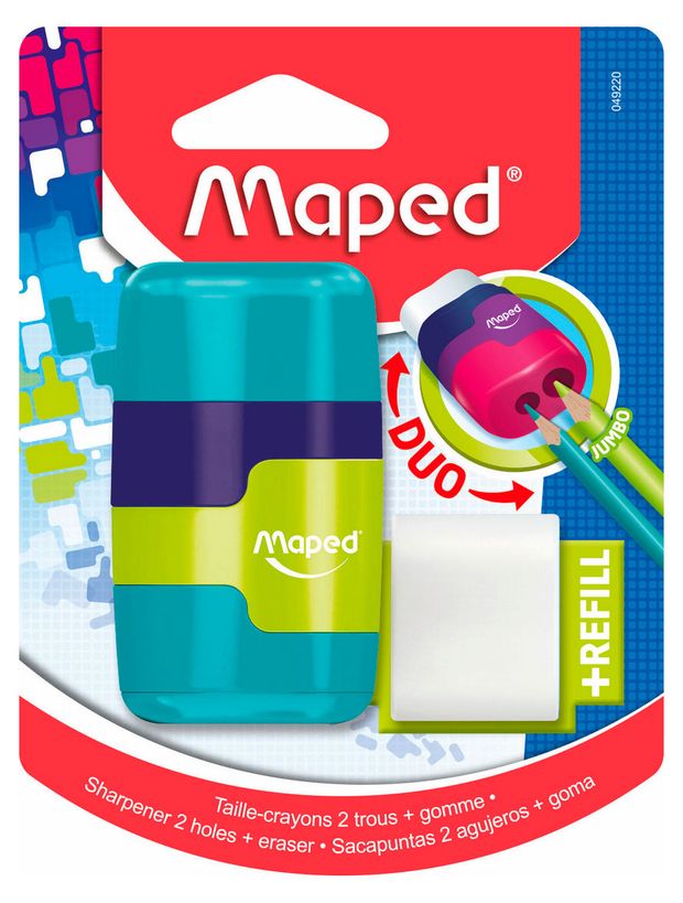 Точилка Maped 2 отверстия с непрозрачным контейнером, 1 шт в ассортименте