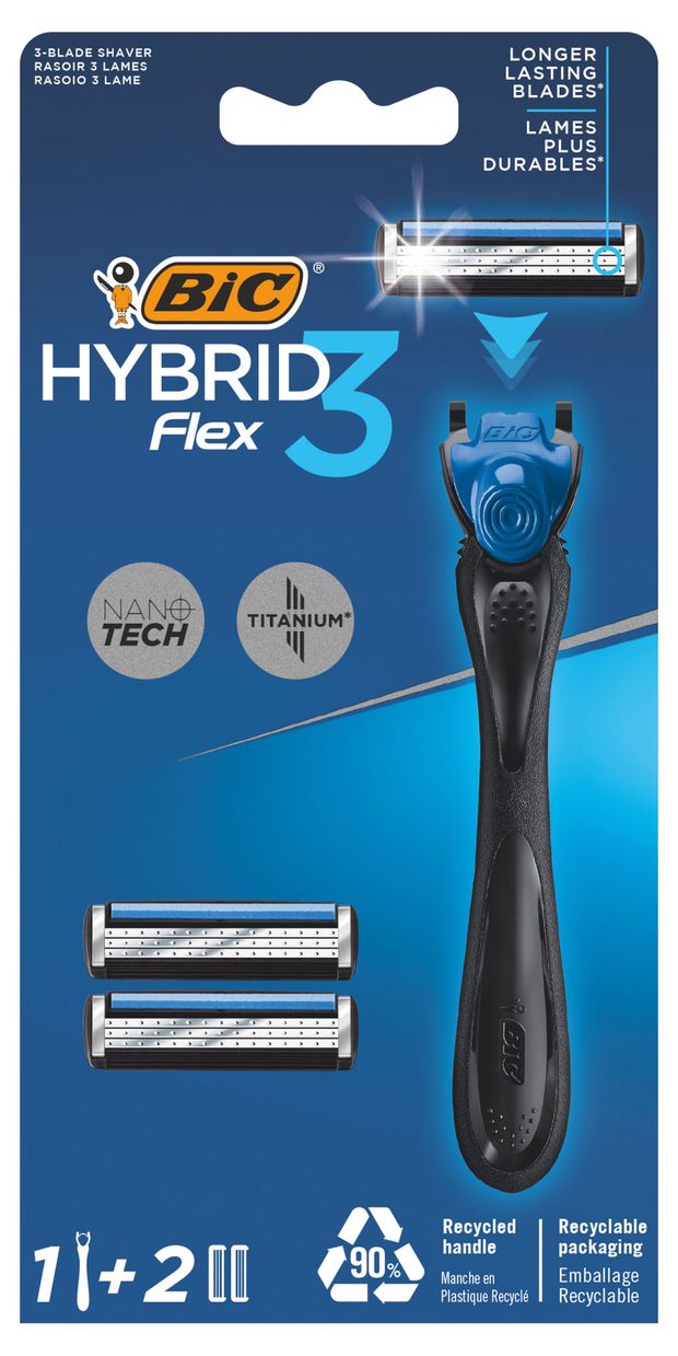 Мужская бритвенная система BIC Hybrid 3 Flex 1 ручка + 2 кассеты Греция