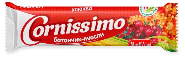 Батончик-мюсли Cornissimo со вкусом клюквы Беларусь, 25 г
