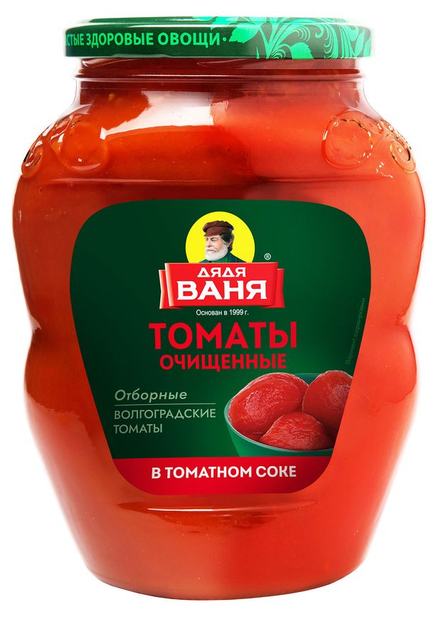 Томаты очищенные Дядя Ваня в томатном соке, 680 г