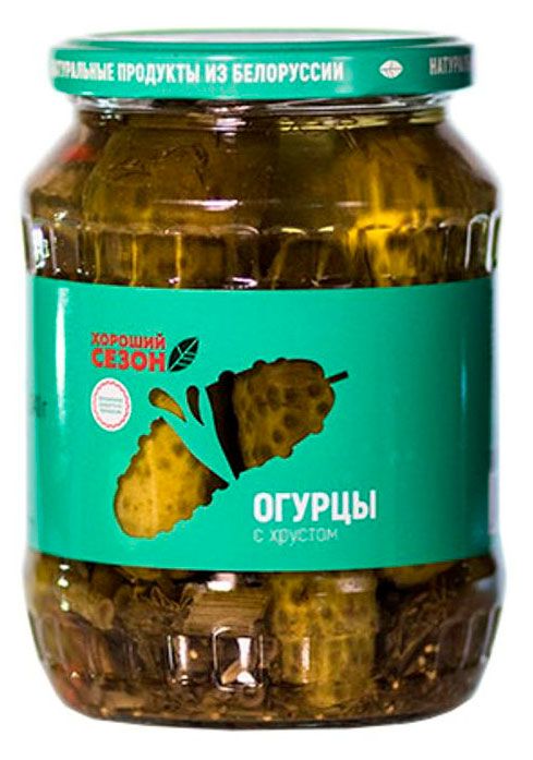 Огурцы соленые Хороший Сезон с хрустом Беларусь, 680 г