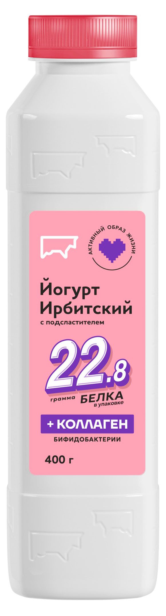 Йогурт питьевой Ирбитский натуральный с коллагеном 2,5% БЗМЖ, 400 г