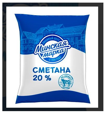 Сметана Минская марка 20%, 400 г