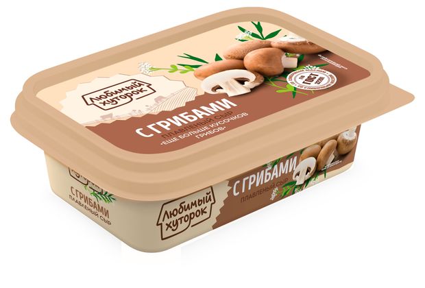 Сыр плавленый Любимый хуторок с грибами 30% ГОСТ БЗМЖ, 180 г