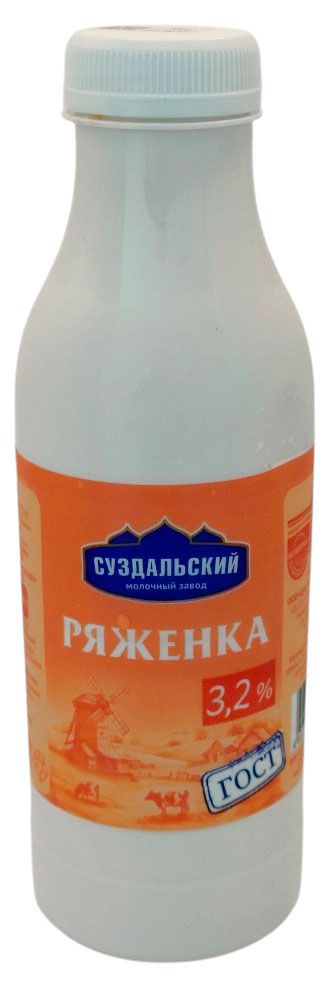 Напиток кисломолочный Ряженка Суздальский МЗ 3,2% БЗМЖ, 480 мл