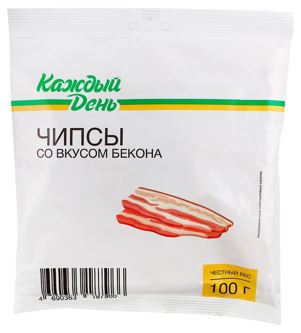 Чипсы Каждый день со вкусом бекона, 100 г