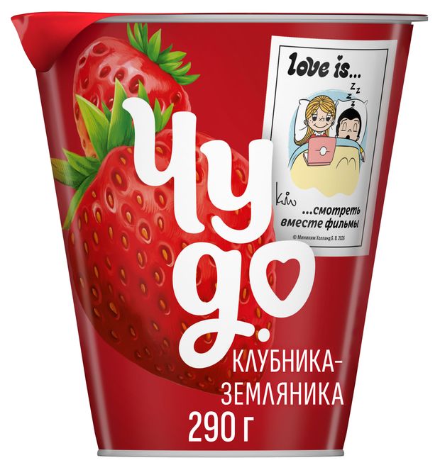 Йогурт Чудо вязкий живой Клубника-Земляника 2% БЗМЖ, 290 г