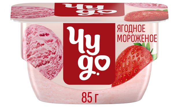 Десерт Чудо творожный взбитый пастеризованный ягодное мороженое 5.8%, 85 г