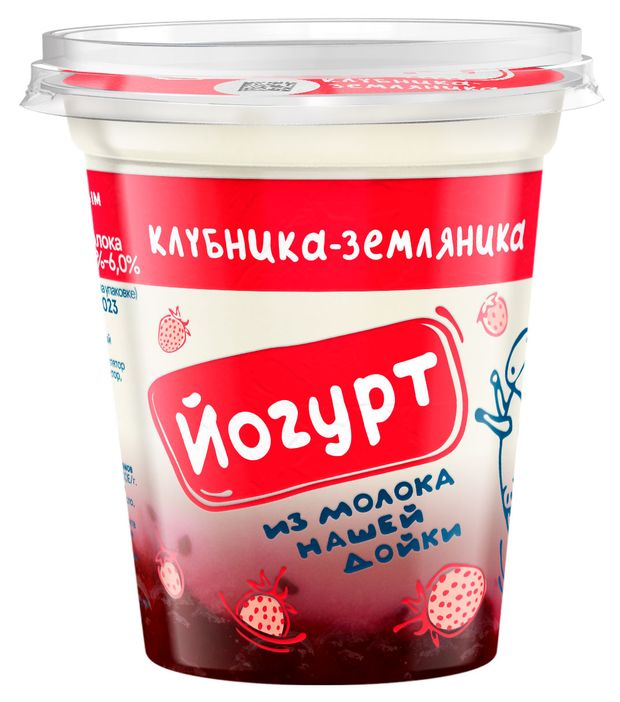 Йогурт густой ложковый Из молока Нашей дойки клубника-земляника 3,2-6% БЗМЖ, 330 г