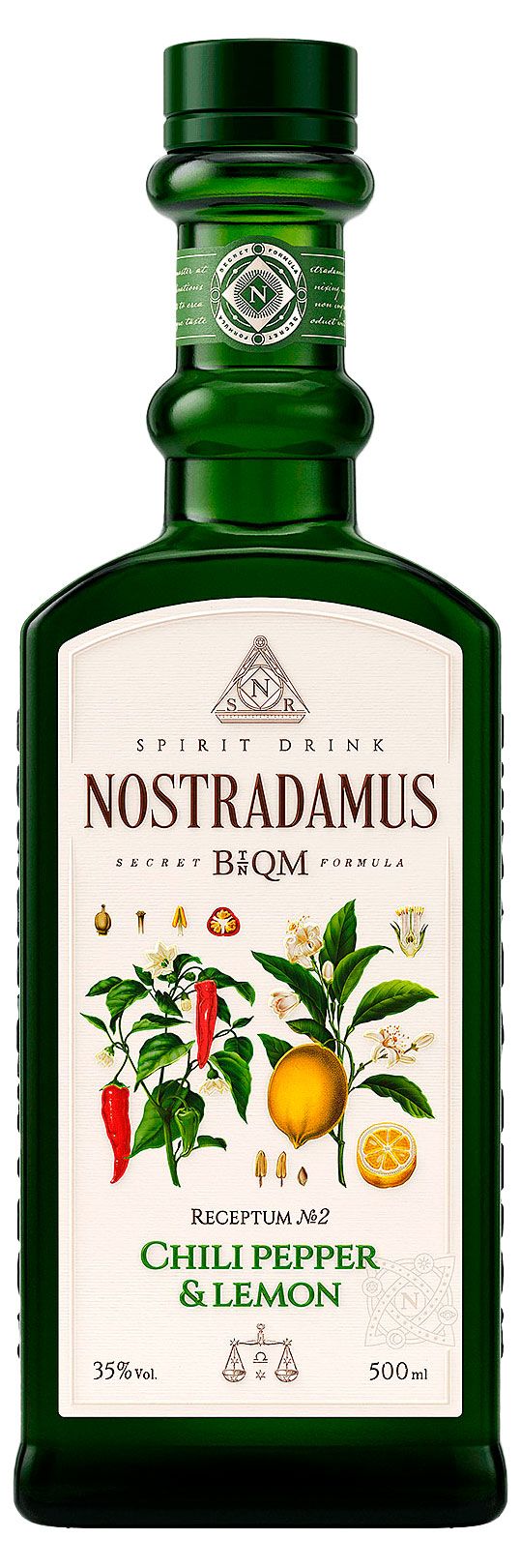 Настойка горькая Nostradamus Chili pepper & lemon Россия, 0,5 л