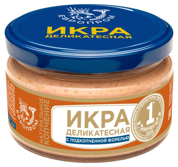 Икра сельди Европром деликатесная с подкопченной форелью, 180 г