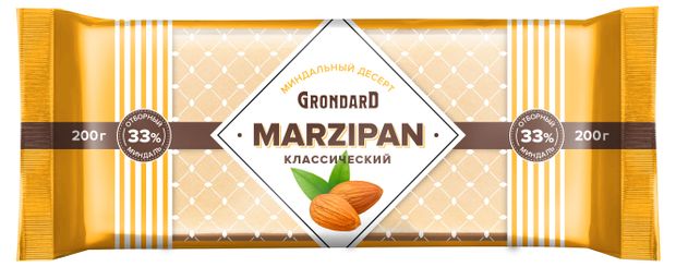 Марципан Grondard Миндальный десерт классический 33%, 200 г