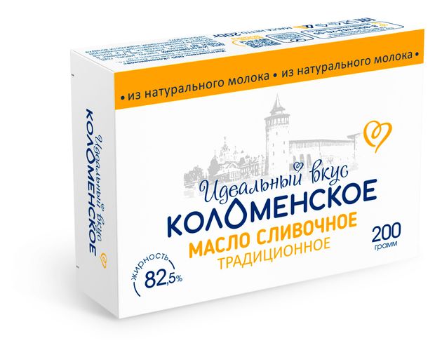 Масло сливочное Коломенское 82,5% БЗМЖ, 200 г