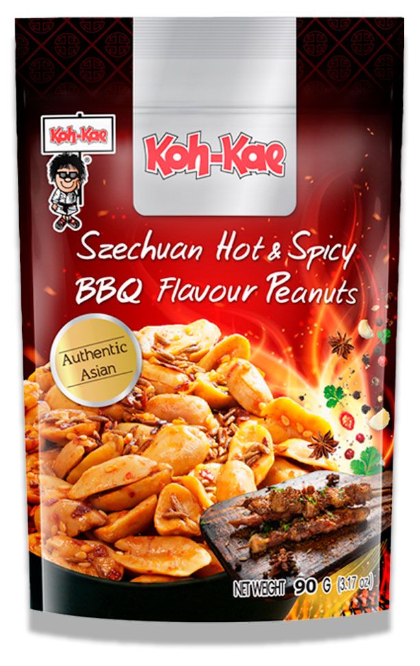 Арахис KOH-KAE обжареный со вкусом сычуаньского пряного соуса барбекю Таиланд, 90 г