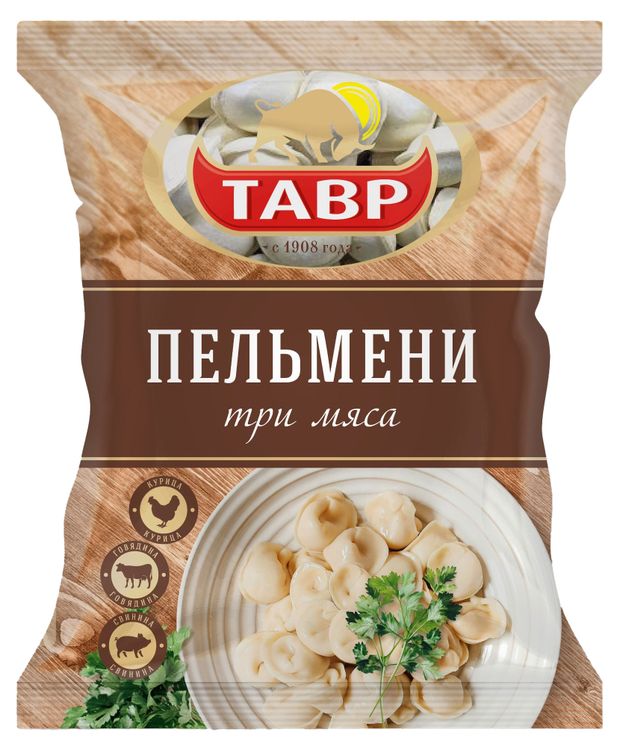 Пельмени ТАВР Три мяса, 900 г