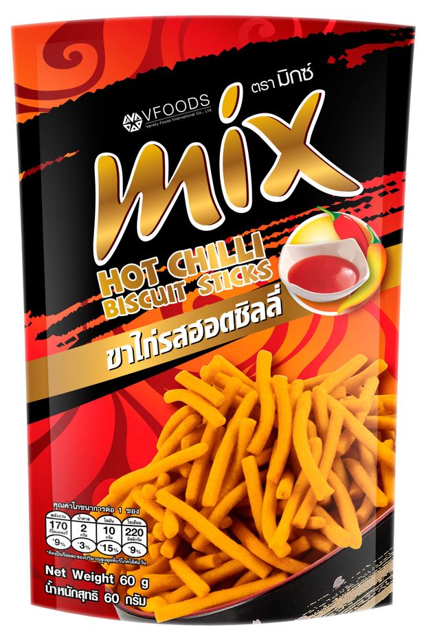 Палочки пшеничные хрустящие MIX с перцем чили Таиланд, 50 г