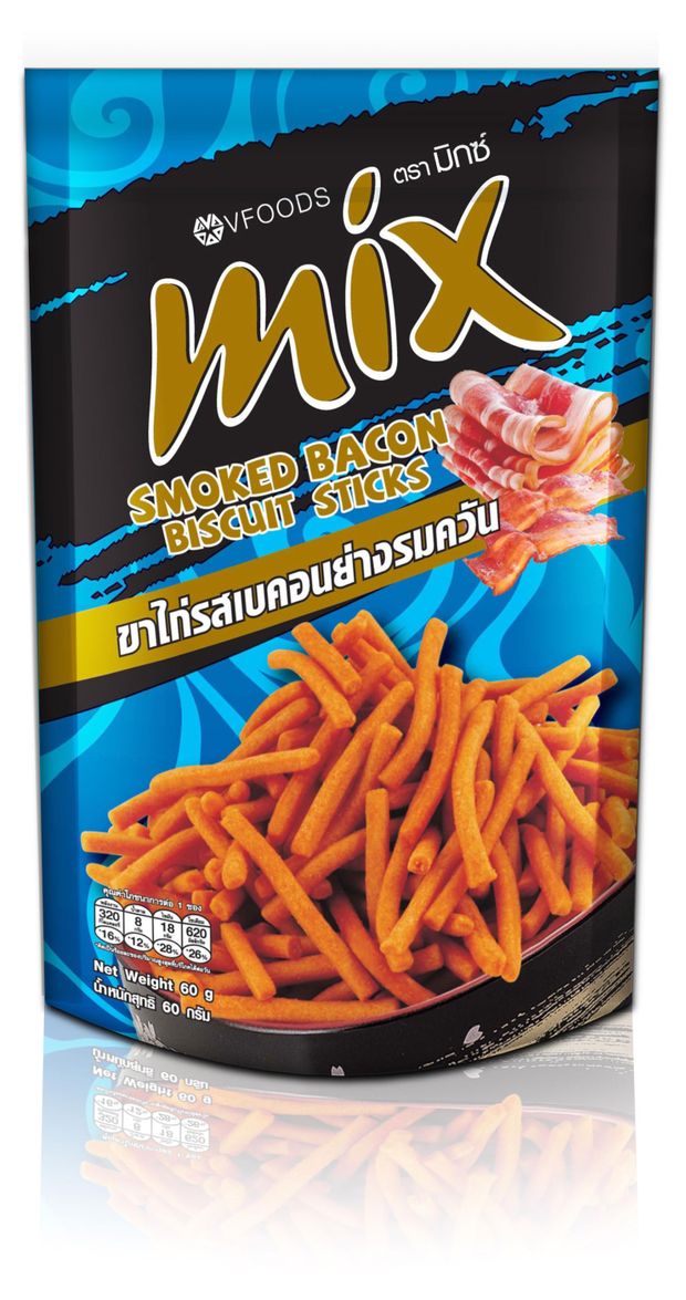 Палочки пшеничные хрустящие MIX со вкусом копченого бекона Таиланд, 50 г