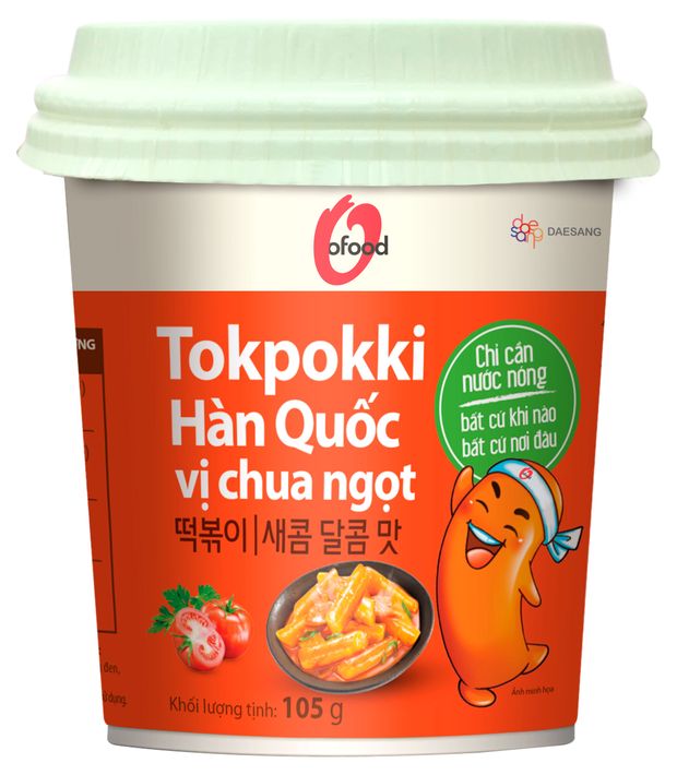 Рисовые палочки O'Food Ттокпокки с остро-сладким вкусом Вьетнам, 105 г
