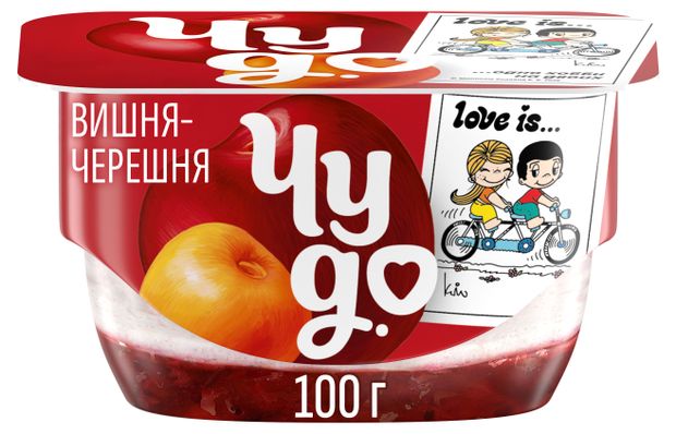 Творожок Чудо воздушный вишня-черешня 4% БЗМЖ, 100 г