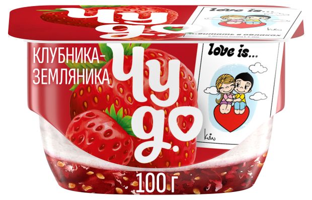 Творожок Чудо воздушный клубника-земляника 4% БЗМЖ, 100 г