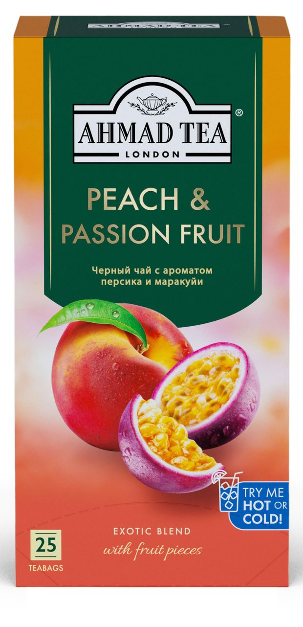 Чай черный Ahmad Tea Персик-Маракуйя, 25x1,5 г