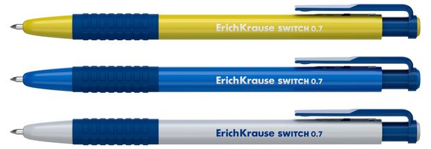 Ручка шариковая автоматическая ErichKrause Switch Matic&Grip 0,7 синяя, 1 шт