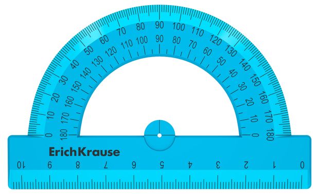 Транспортир ErichKrause 180 градусов, 10 см в ассортименте