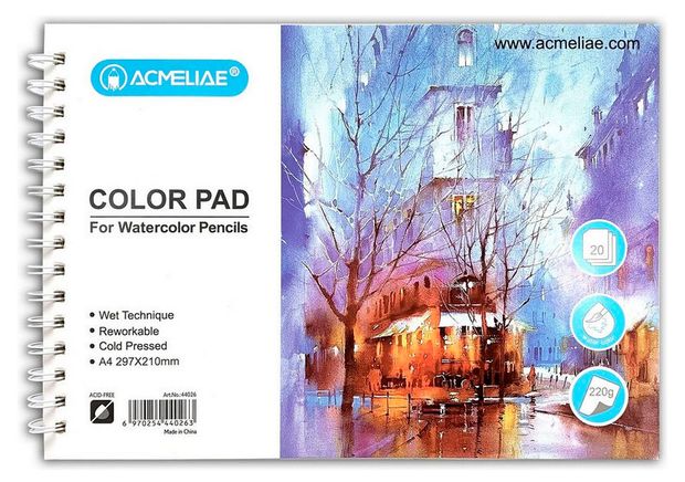 Скетчбук для акварели ACMELIAE А4, 20 л