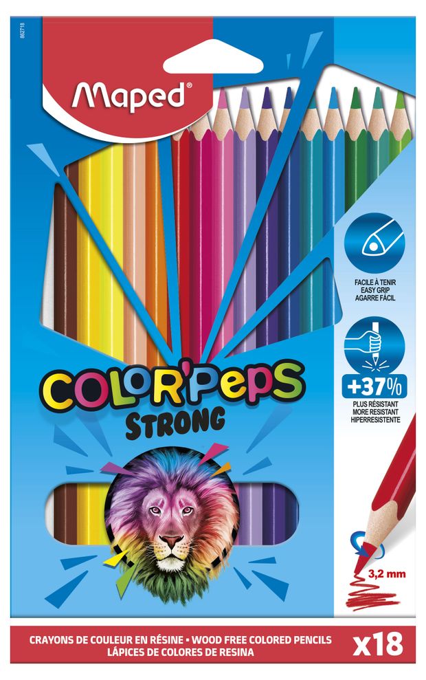 Карандаши цветные Maped Color Peps Strong, 18 цветов