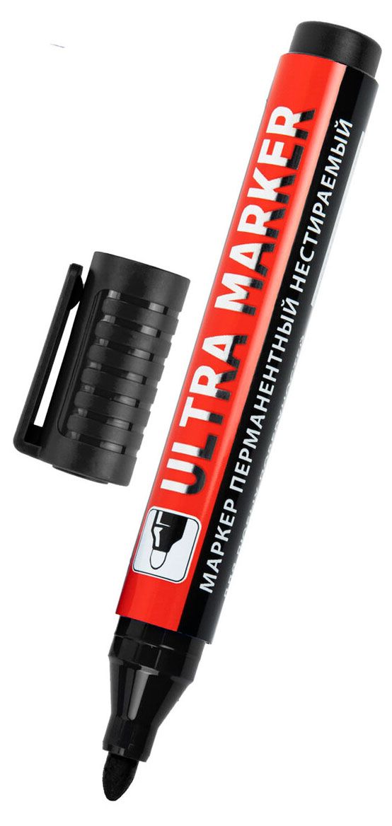 Маркер перманентный BRAUBERG Ultra Marker черный, 1 шт