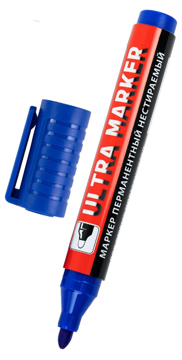 Маркер перманентный BRAUBERG Ultra Marker синий, 1 шт