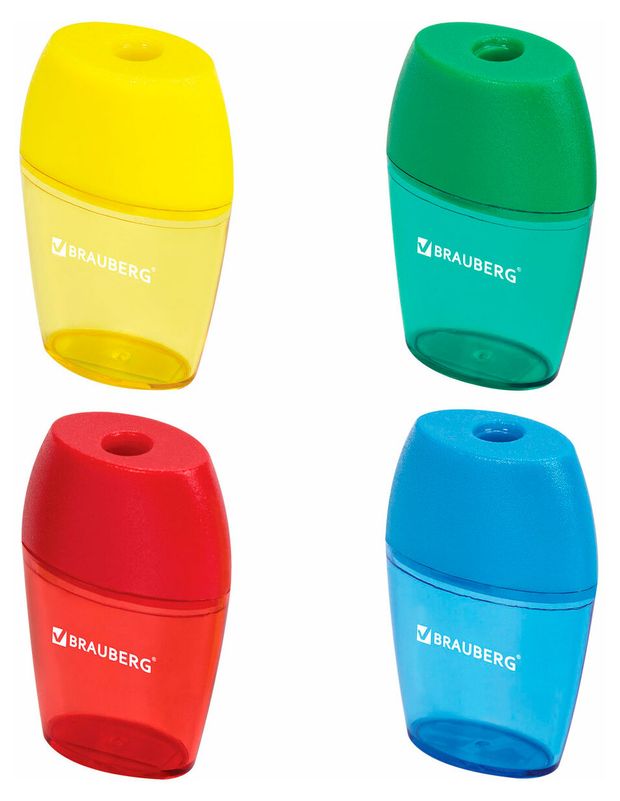 Точилка BRAUBERG Diamond с контейнером, 1 отверстие