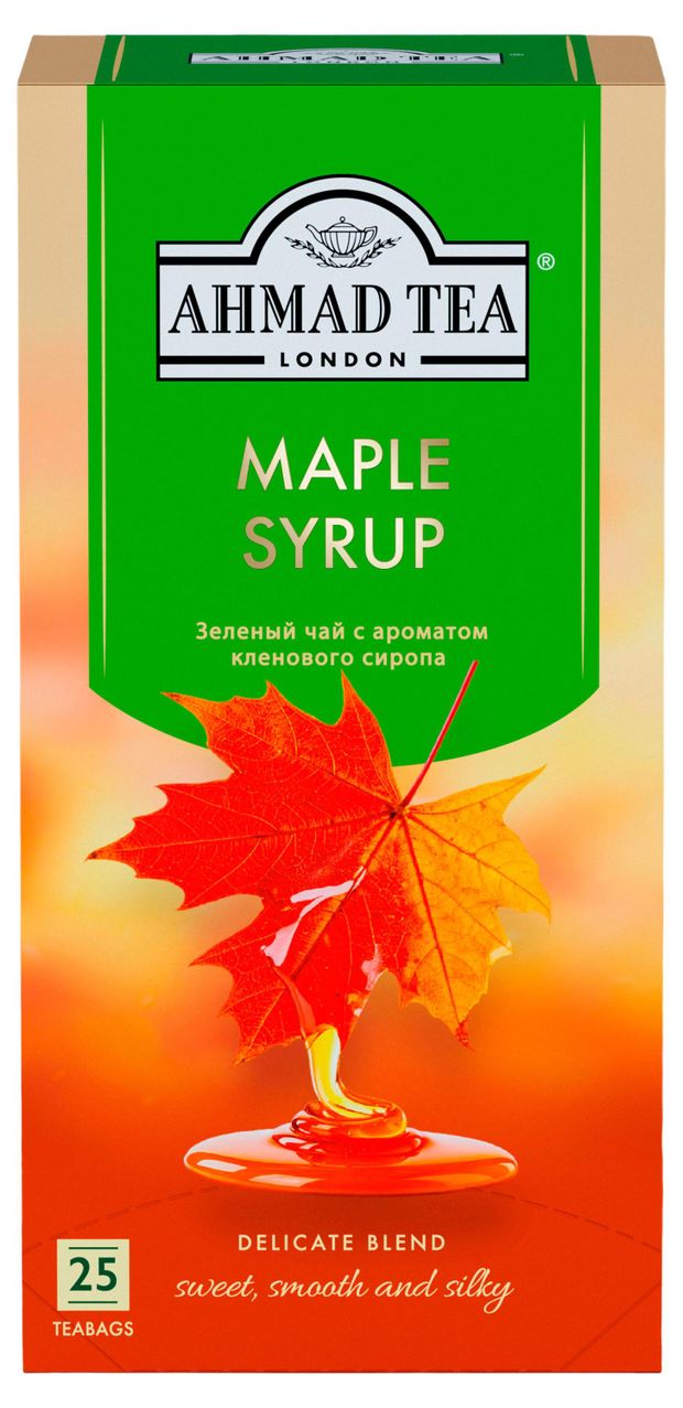 Чай зеленый Ahmad Tea Maple Syrup с кленовым сиропом, 25х2 г