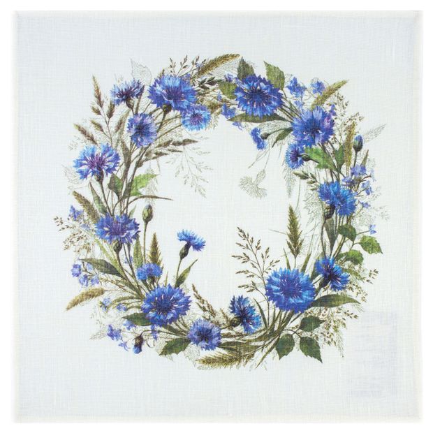 Салфетка столовая из ткани Pole Kvetak Летний венок льняная Беларусь, 45х45 см