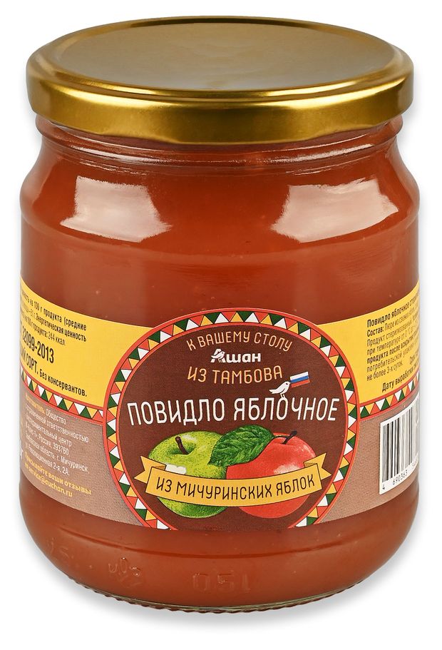 Повидло яблочное АШАН Красная птица, 650 г