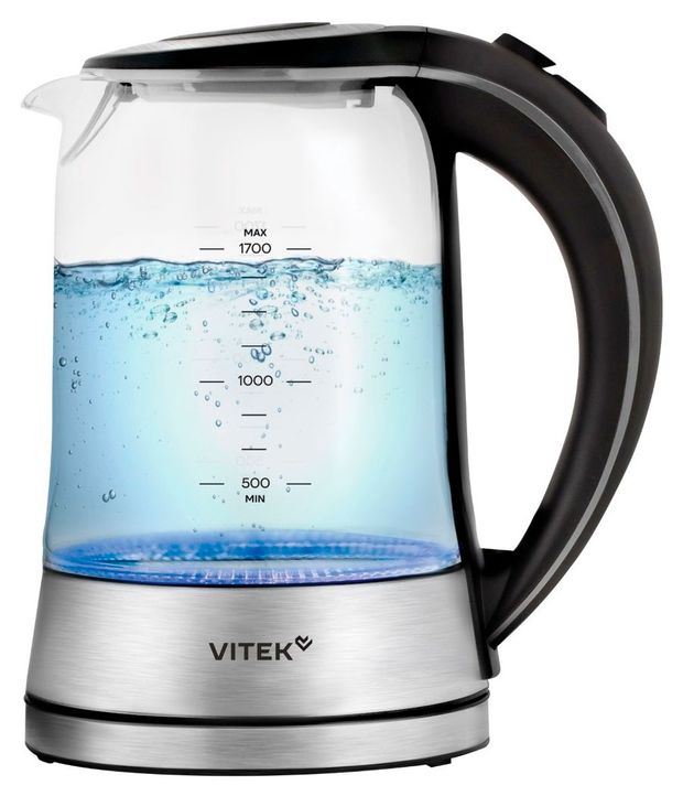 Чайник электрический Vitek VT-WK1009 стеклянный, 1,7 л