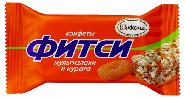 Конфеты АККОНД Фитси мультизлаки и курага, вес