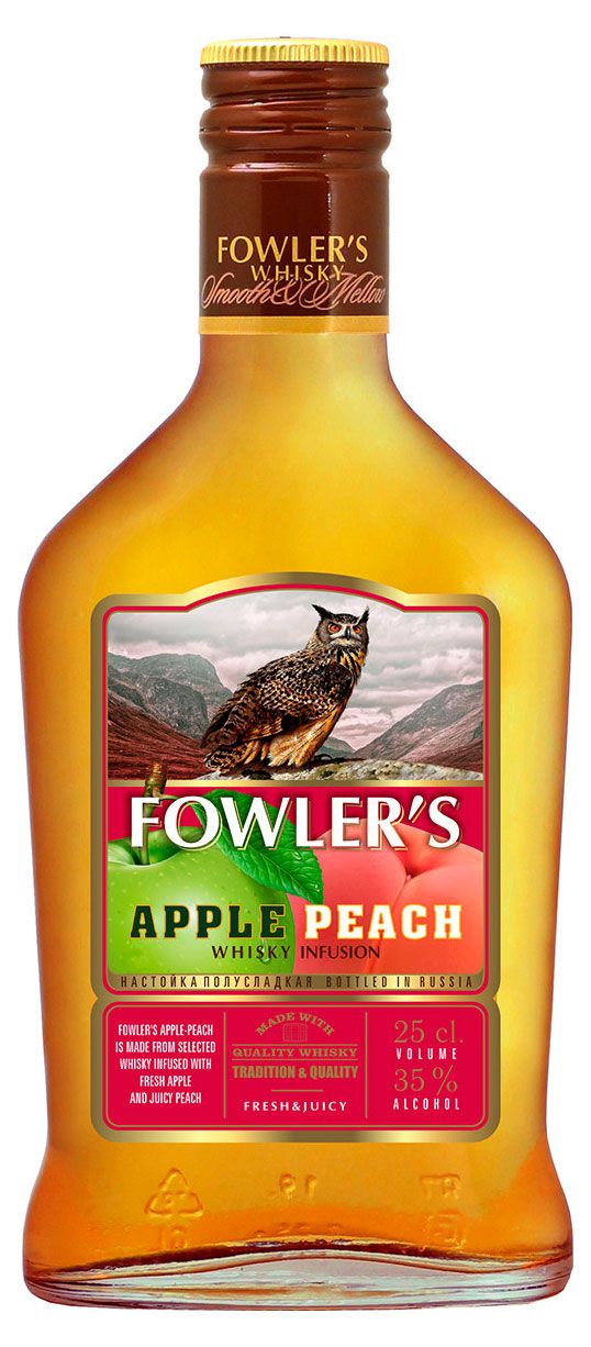 Настойка полусладкая Fowler's Яблоко персик Россия, 0,25 л