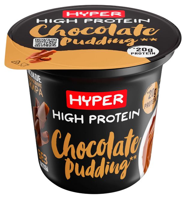 Пудинг протеиновый Hyper High Protein высокобелковый со вкусом шоколада 1,5% БЗМЖ охлажденный, 200 г
