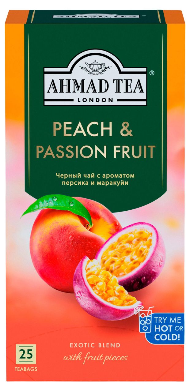 Чай черный Ahmad Tea Персик-Маракуйя, 25x1,5 г