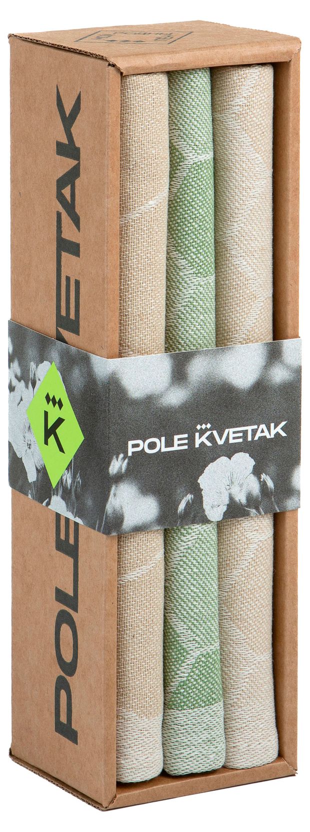 Комплект кухонных полотенец Pole Kvetak Соты полульняные Беларусь 46х69 см, 3 шт