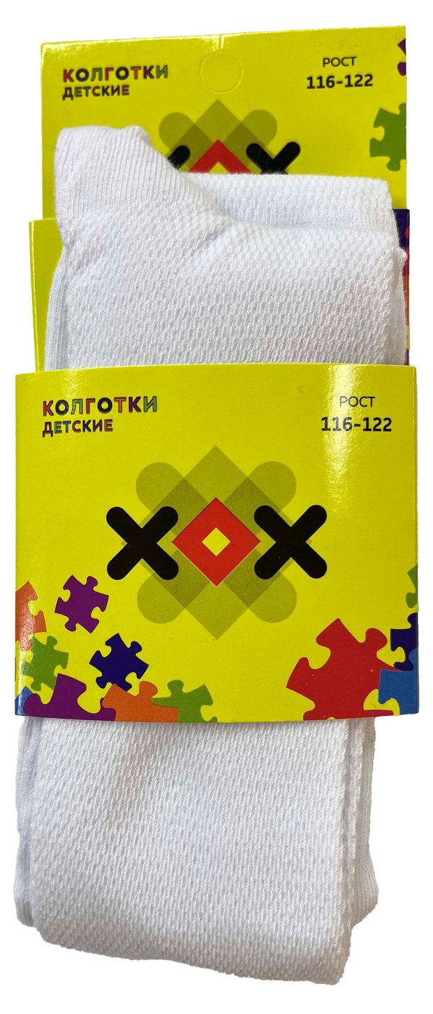 Колготки для девочки ХОХ сетка белые, р 116-122