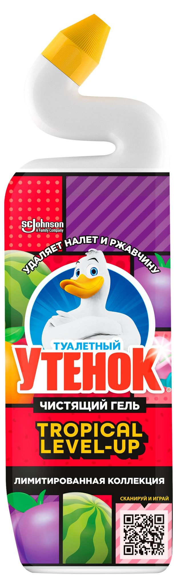 Средство чистящее для унитазов Туалетный Утенок Tropical Level-Up Фруктовый, 800 мл