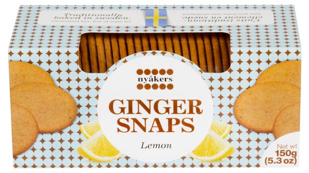 Печенье Nyakers хрустящее имбирное со вкусом лимона Швеция, 150 г