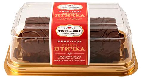 Мини-торт бисквитный Фили-Бейкер Народная птичка охлажденный, 180 г