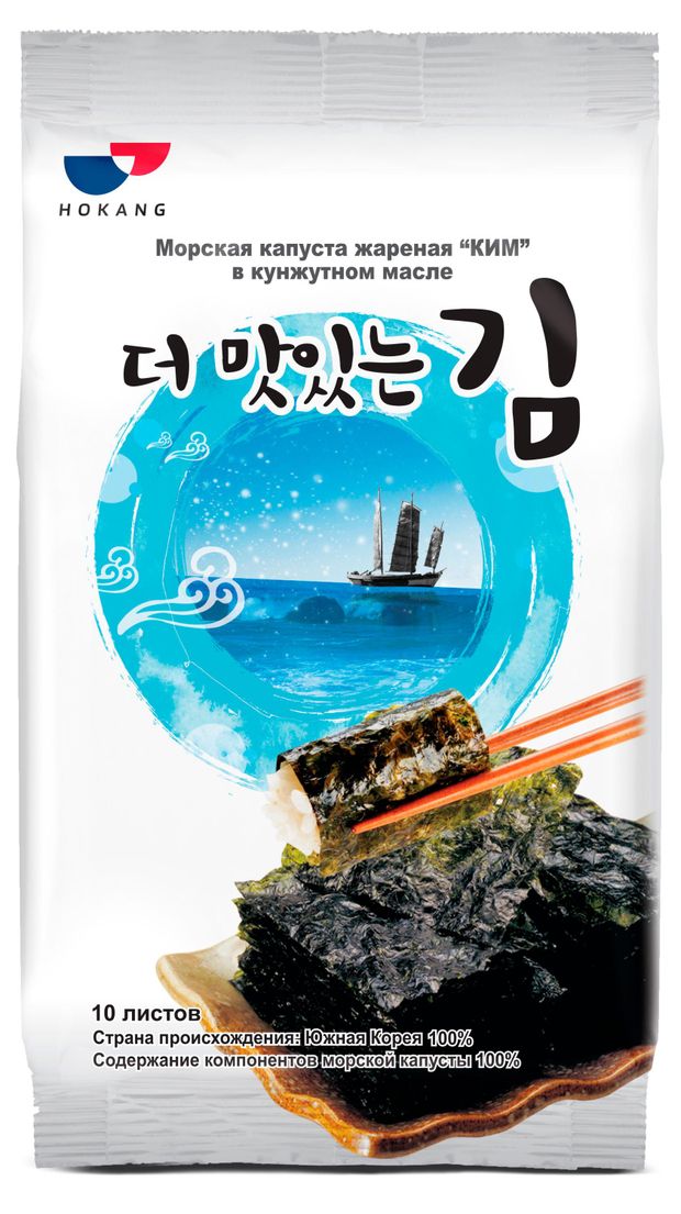 Морская капуста Hokang оригинальная жареная в кунжутном масле Корея, 5 г